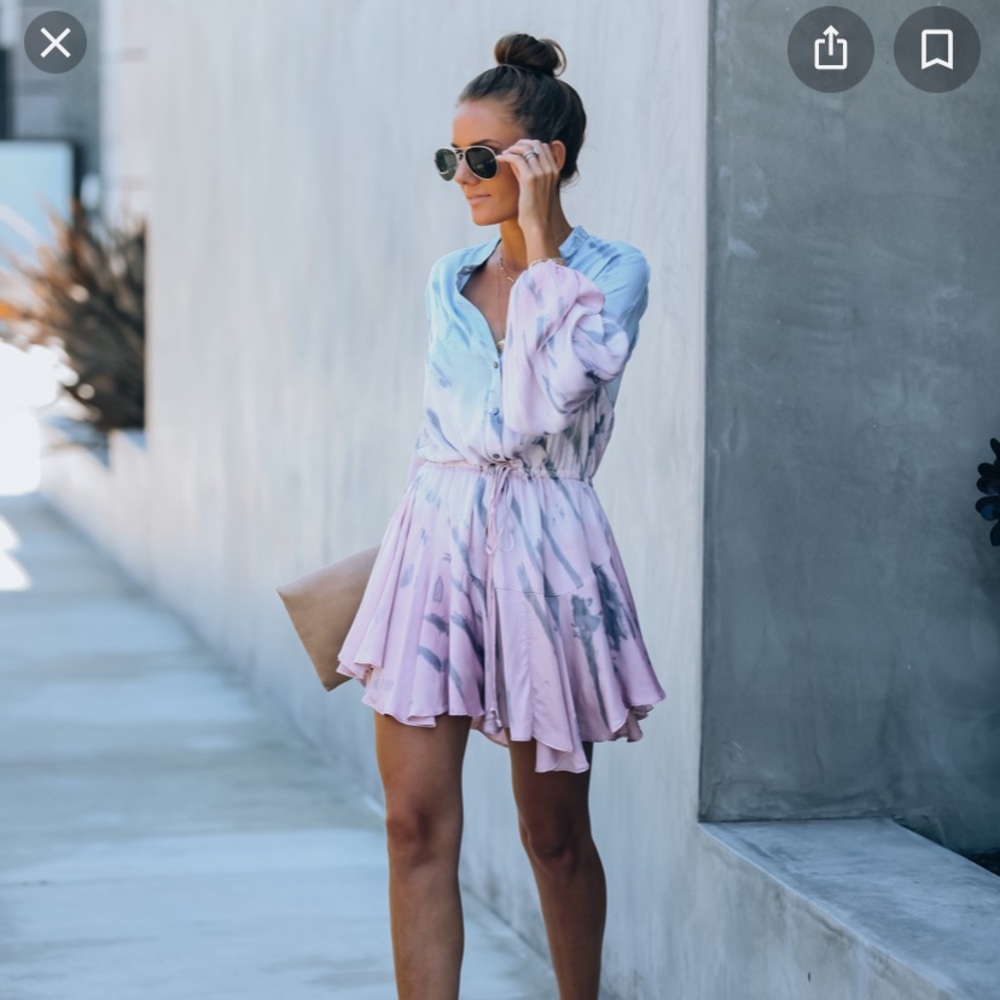 Vici surfs up balloon sleeve dress